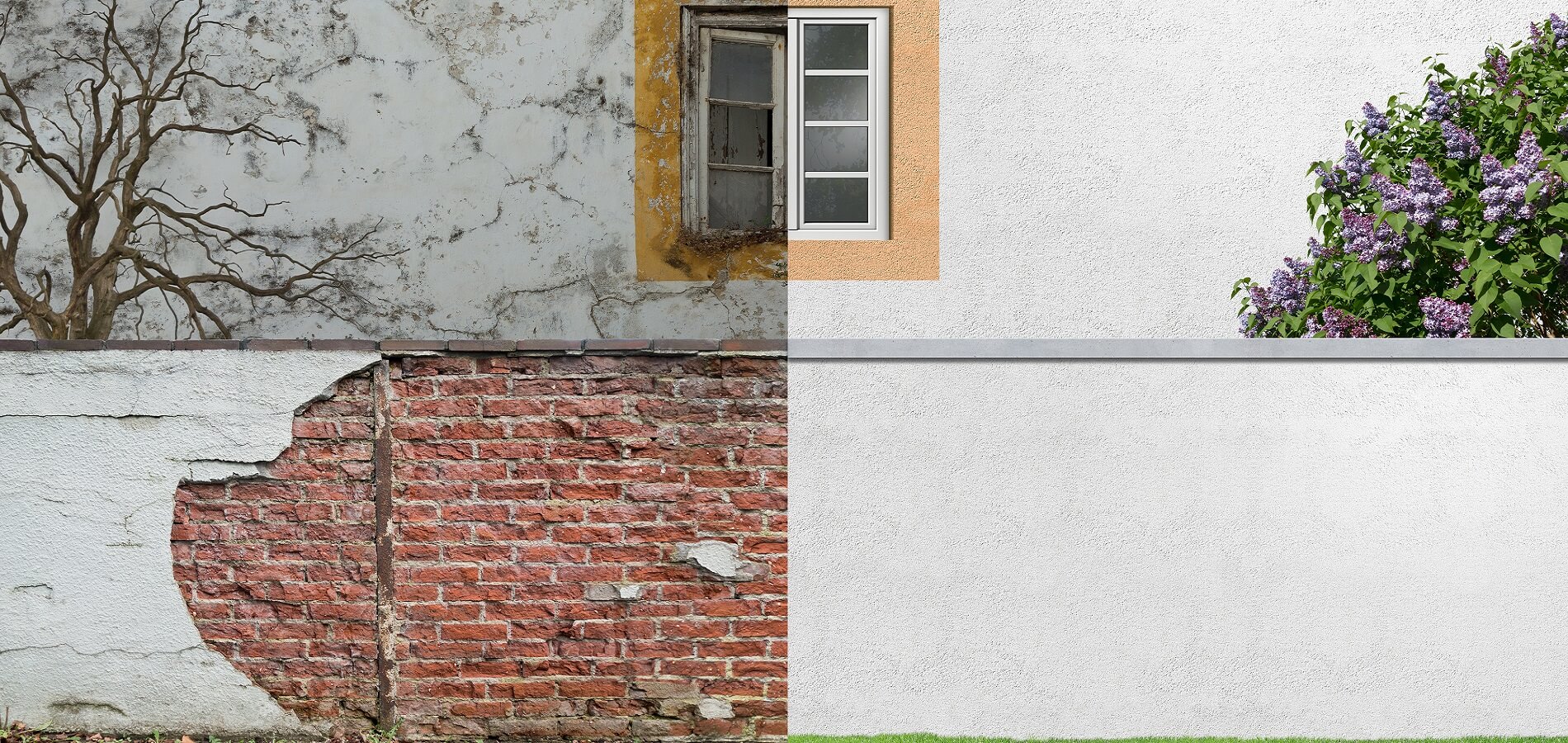 Comparison Of A Freshly Renovated Dilapidated House